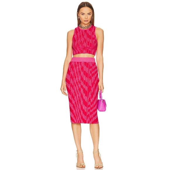 ASTR THE LABEL Women's Alana Skirt Size M In Pink & Red - Picture 3 of 12